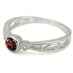ローボード 指輪 レディース ガーネット リング 一粒 1月誕生石 18金 【Q1373526721】(49409円)