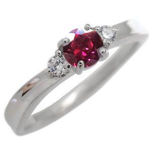 ルビー リング 一粒 リング 7月誕生石 10金 指輪 ストレート