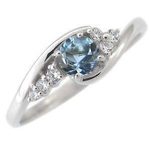 アクアマリンサンタマリア リング 指輪 一粒 リング 3月誕生石 10金