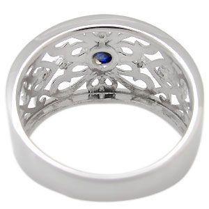 【日本未発売】 プラチナ リング 一粒 サファイア 指輪 唐草 クリスマス ポイント消化 【DGJ2757882776】(99208円)