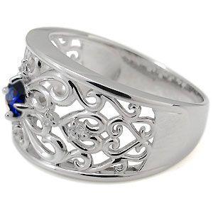 【まとめ売り】 プラチナ リング 一粒 サファイア 指輪 唐草 クリスマス ポイント消化 【EIM3818609461】(137365円)