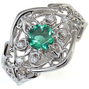 Lamie エメラルド リング 1ct ファッション Lamie エメラルド リング
