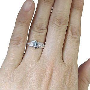 新品未使用！ アクアマリンサンタマリア リング 一粒 指輪 リング 【A1404959459】(50540円)