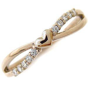 ダイヤモンド リング ハート ダイヤ ピンキーリング指輪