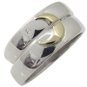 マリッジリング コンビ 月 リング K18 SV925 指輪