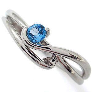 シンプル リング エレガント 指輪 ブルートパーズ K10 ファランジリング