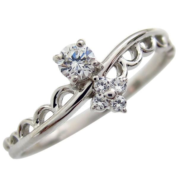 ファランジリング プラチナ ダイヤモンド エンゲージリング レース 婚約指輪 安い クリスマス ポイント消化