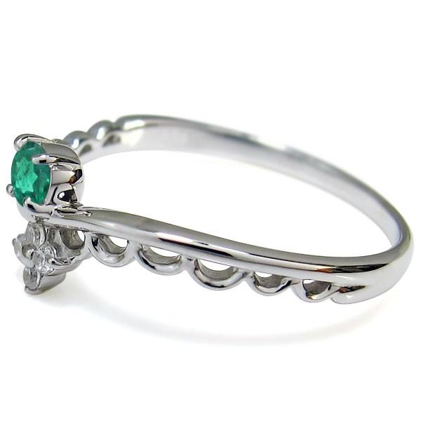 ファランジリング 一粒 エメラルド 指輪 エメラルドリング K18