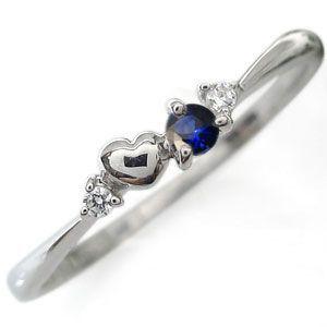 プラチナ サファイア 指輪 ハートモチーフ リング ファランジリング クリスマス ポイント消化