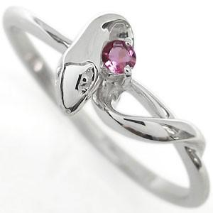 ファランジリング スネークリング ピンクトルマリン リング 18金 蛇　指輪