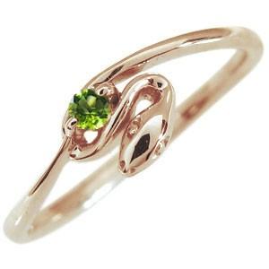 ファランジリング ペリドット リング へび 蛇 指輪 10金