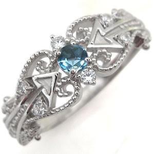 プラチナ ブルートパーズ キューピッド リング 矢印 プラチナ 指輪 クリスマス ポイント消化