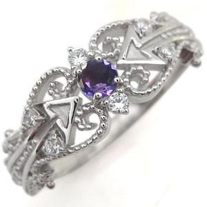 キューピッド リング アメジスト K18 天使の矢 指輪
