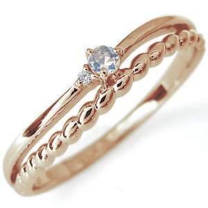 ファランジリング ロイヤルブルームーンストーン シンプル リング 10金 指輪 ピンキーリング