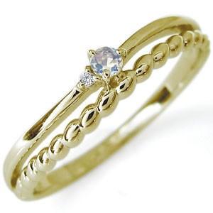 ファランジリング ロイヤルブルームーンストーン シンプル リング 10金 指輪 ピンキーリング