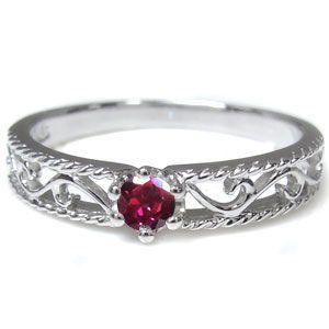 ルビー リング 唐草 王冠 10金 リング 指輪 約 リング 指輪