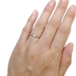 エンゲージリング ピンキーリング 一石 ダイヤモンド 婚約指輪 格安 18金 リングの画像