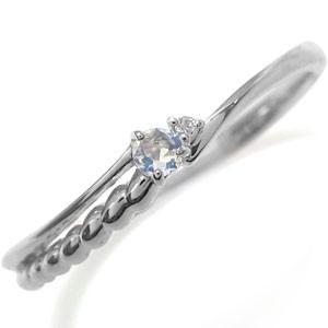 ロイヤルブルームーンストーン リング 華奢 シルバー アクセサリー レディース 誕生石 指輪 ピンキーリング