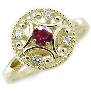 アンティークルビー指輪18k