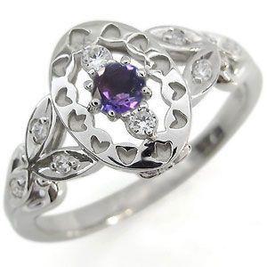 アメジスト 指輪 一粒 アメジストリング K18