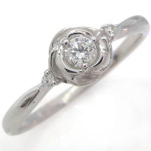 プラチナ エンゲージリング フラワー 婚約指輪 安い ダイヤモンド クリスマス ポイント消化