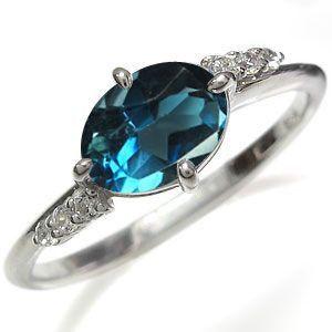 大粒 リング ロンドンブルートパーズ 18金 指輪 リング