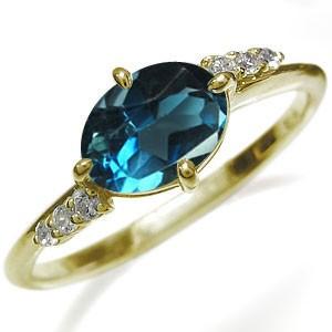 大粒 リング ロンドンブルートパーズ 18金 指輪 リングの画像
