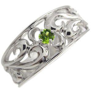 ペリドット リング トライバル リング メンズ K10 指輪