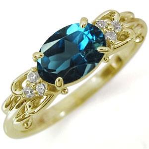 指輪 レディース ロンドンブルートパーズ K18 リング