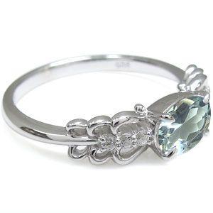 【訳あり品】 アクアマリン リング 10金 指輪 【9368476960】(33701円)