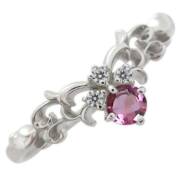 ピンクトルマリン ティアラ リング プラチナ 指輪 クリスマス ポイント消化