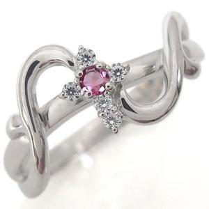 クロス リング プラチナ ピンクトルマリン リング 唐草 指輪婚約指輪 安い エンゲージリング クリスマス ポイント消化