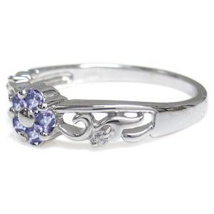 エンゲージリング 花 フラワー 婚約指輪 格安 10金 タンザナイトエンゲージリング_4
