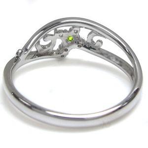 クロス リング ペリドット 唐草 K18 指輪の画像