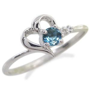 K18　ハート　ブルートパーズ　リング　約12号 ハート リング ブルートパーズ K18 指輪 : PLEJOUR (プレジュール