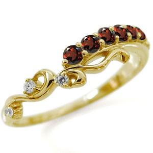ガーネット リング 唐草 リング 指輪 10金 アラベスク リング