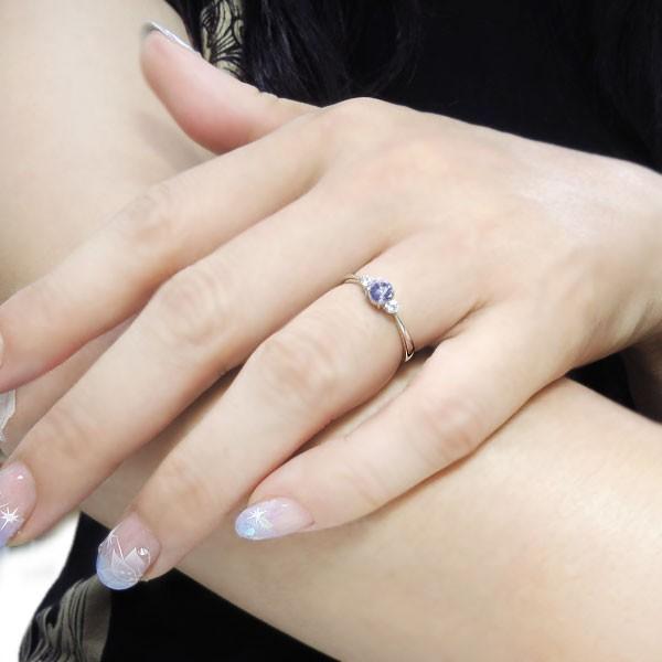 K タンザナイト エンゲージリング シンプル 婚約指輪 安い : mr