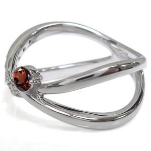 卸売 ガーネット リング V字 K18 リング 婚約指輪 安い エンゲージリング