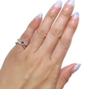 売筋 アメジスト リング V字 K18 リング 婚約指輪 安い エンゲージリング
