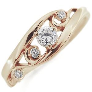 唐草 リング ダイヤモンド 18金 リング アラベスク リング 指輪の画像