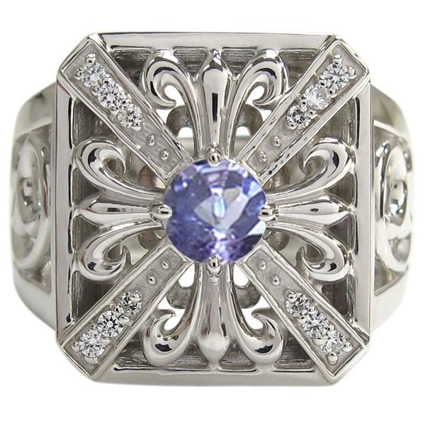 匿名配送 指輪 レディース タンザナイト クロスリング 唐草 百合の紋章 リング K10 【GM4291294269】(154370円)