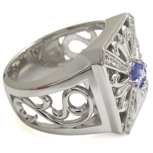 匿名配送 指輪 レディース タンザナイト クロスリング 唐草 百合の紋章 リング K10 【GM4291294269】(154370円)