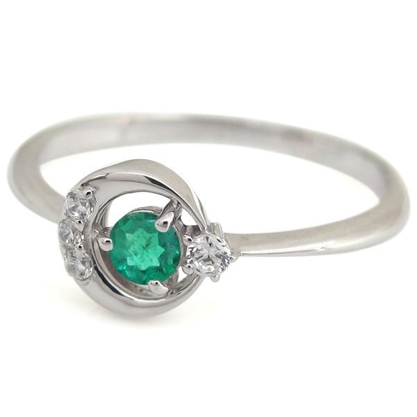 月モチーフ リング エメラルド K18 指輪 エメラルドリング : PLEJOUR