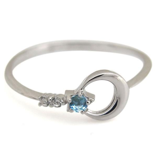 月モチーフ 指輪 ブルートパーズ リング シルバー 星モチーフ