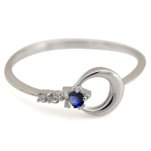 月モチーフ 指輪 サファイア リング シルバー 星モチーフ : PLEJOUR