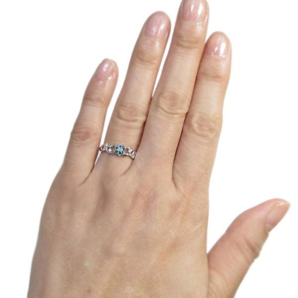 アラベスク リング アクアマリンサンタマリア 婚約指輪 安い プラチナ エンゲージリング クリスマス ポイント消化の画像