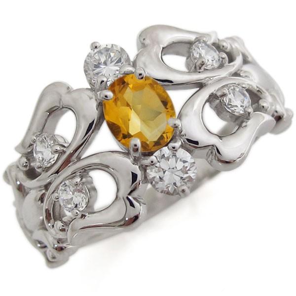 オーバル 百合の紋章 リング シトリン 指輪 プラチナ リング クリスマス ポイント消化