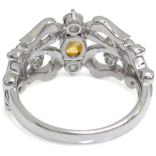 【〜6/6まで出品】 オーバル 百合の紋章 リング シトリン 指輪 プラチナ リング クリスマス ポイント消化 【EI3011187523】(108321円)