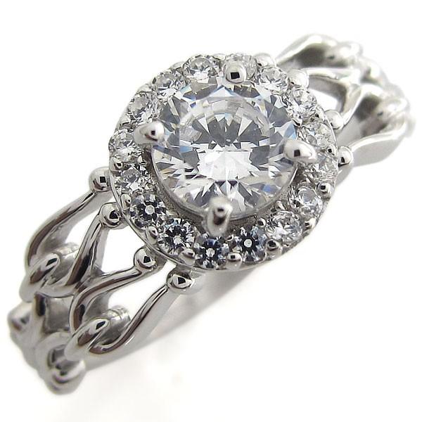 婚約指輪 プラチナ ダイヤモンドリング 0.5ct 取り巻き 指輪 クリスマス ポイント消化