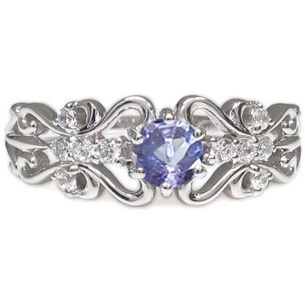 タンザナイト リング プラチナ エンゲージリング 婚約指輪 クリスマス ポイント消化の画像